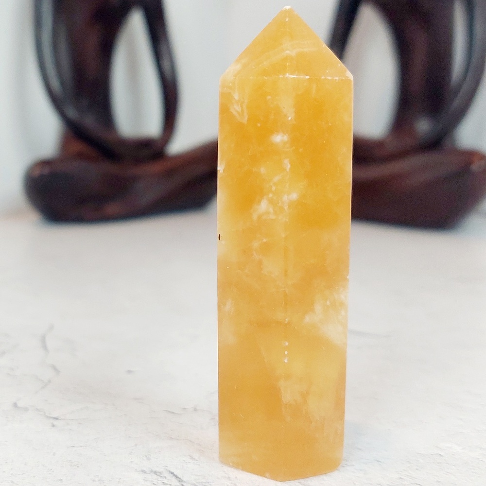 Orange Calcite Tower | Energy Amplifier • Joyful Vitality • Creative Boost
